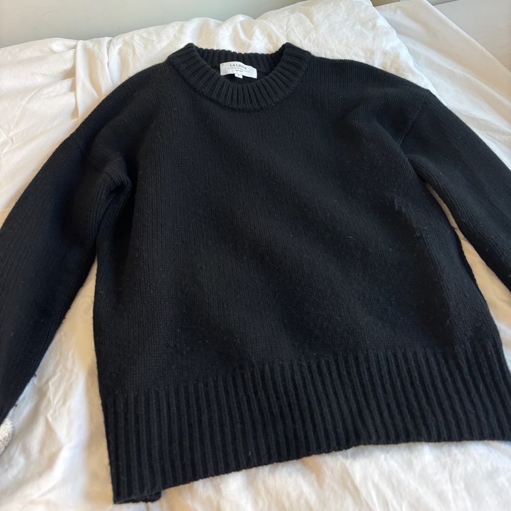 LA LIGNE BLACK MARIN SWEATER SMALL